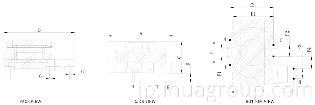 ROHS認定PQ20パルス照明トランス高周波トランス